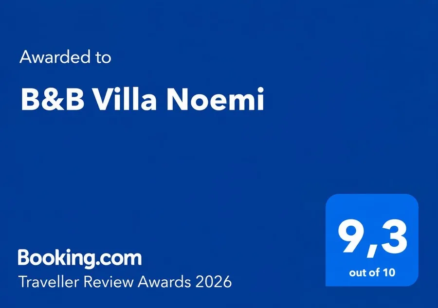 Attestation Booking.com Traveller Review Awards 2026 décernée au B&B Villa Noemi