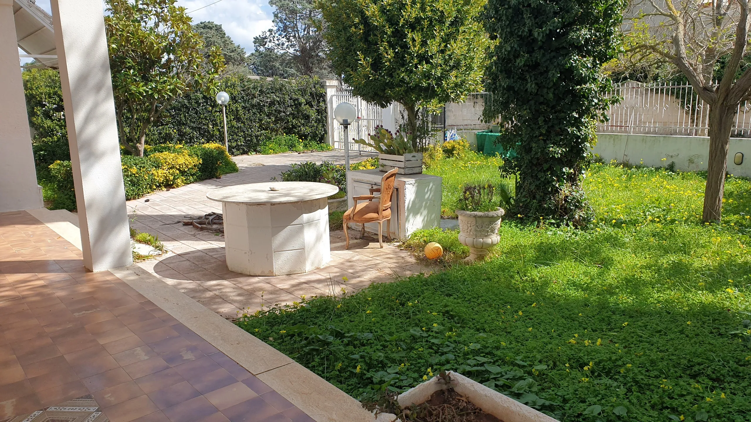 Il giardino della proprietà nel 2021, prima della ristrutturazione